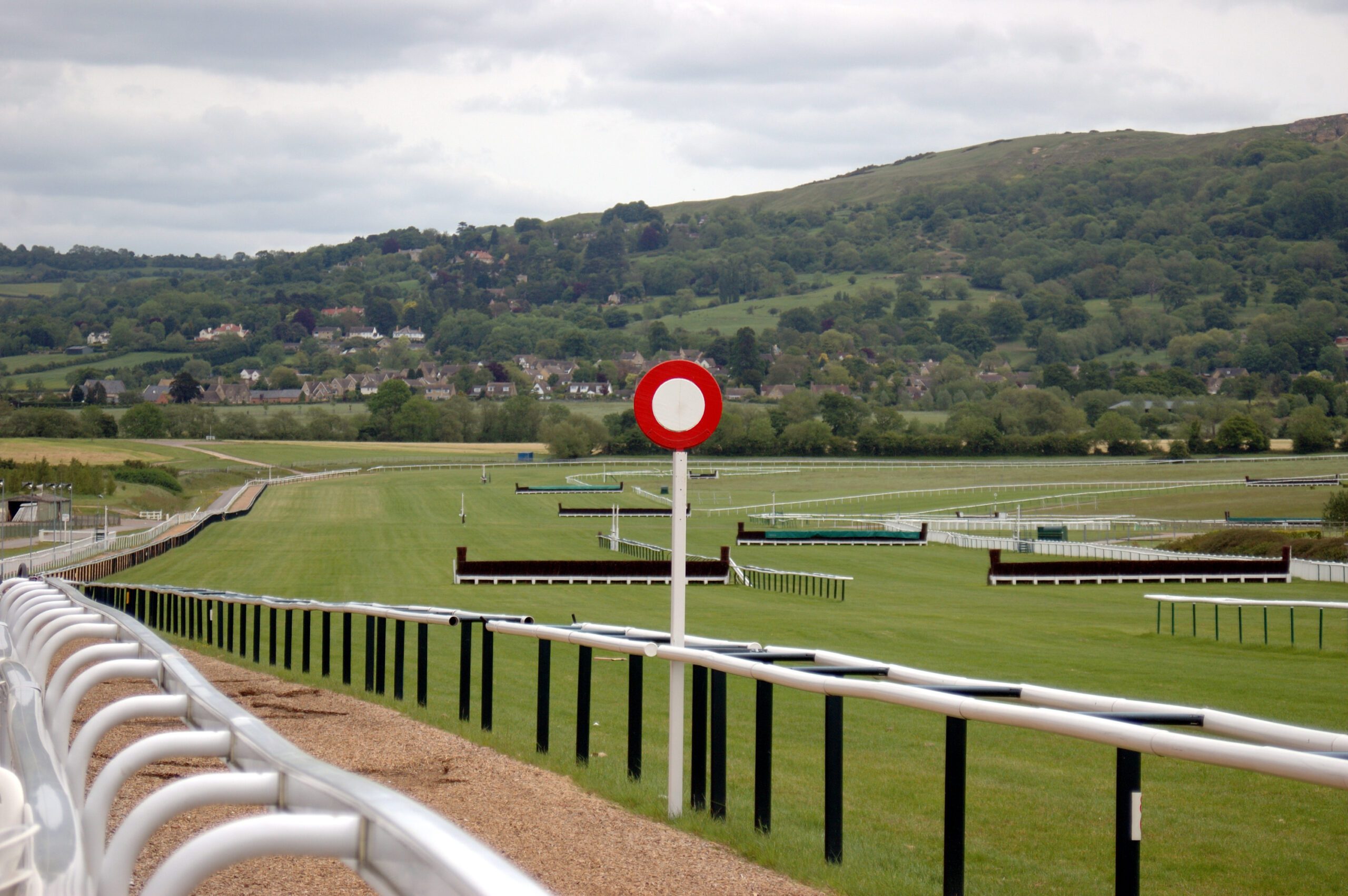 Cheltenham race course finishing line