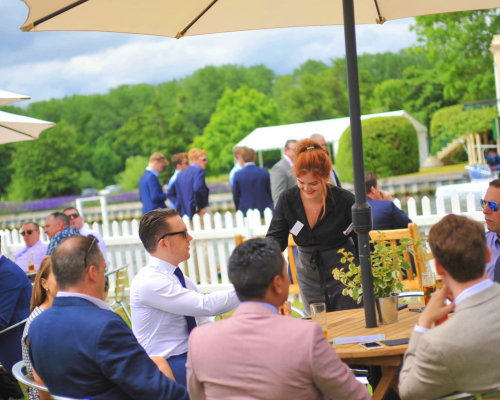 Hospitality and entertainment Henley Regatta. Boaters, Riverside Enclosure, Fawley Meadow & Temple Island