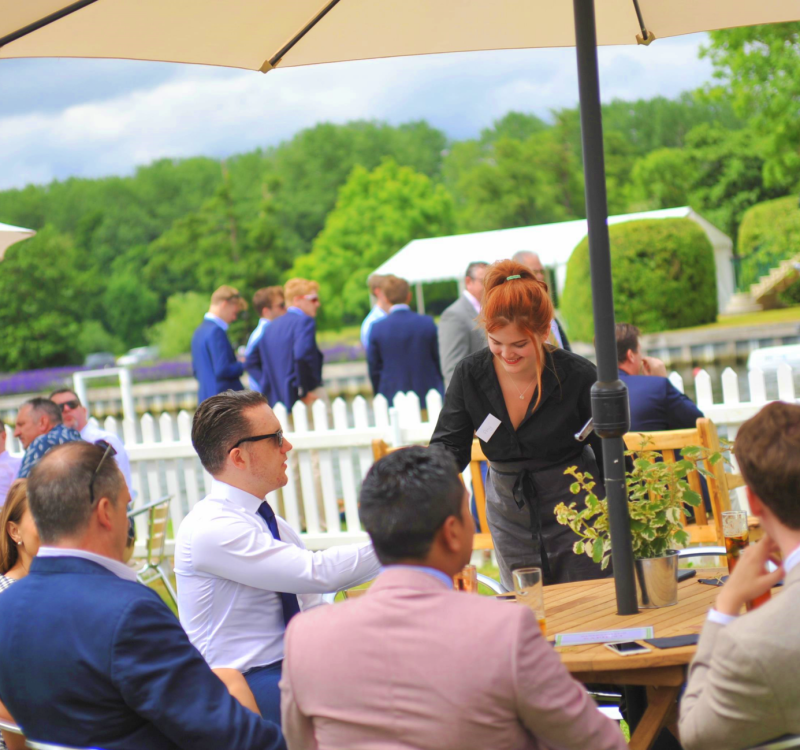 Hospitality and entertainment Henley Regatta. Boaters, Riverside Enclosure, Fawley Meadow & Temple Island